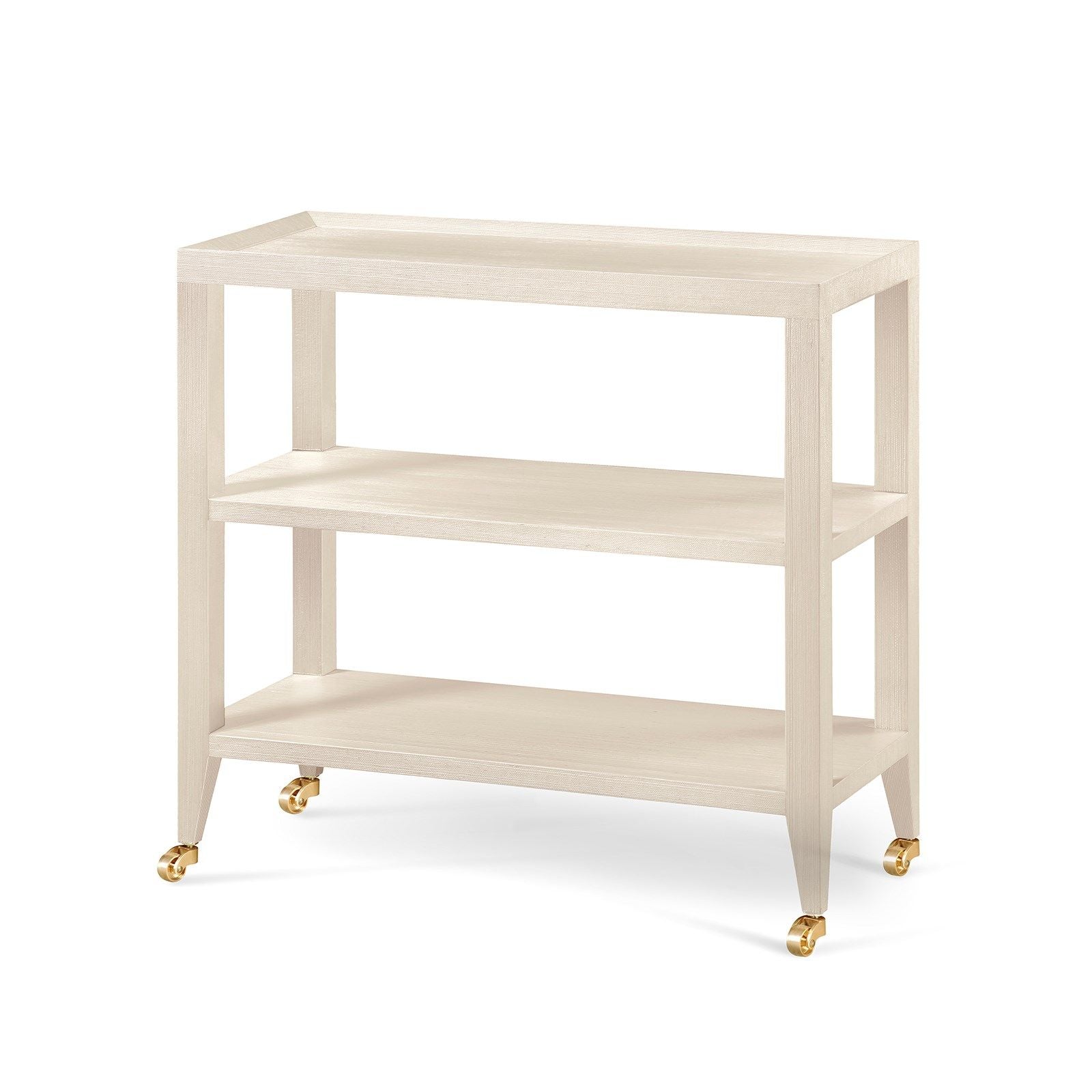 Lacquered Grasscloth Table on Casters | Newport Lamp And Shade | Located in Newport, RI