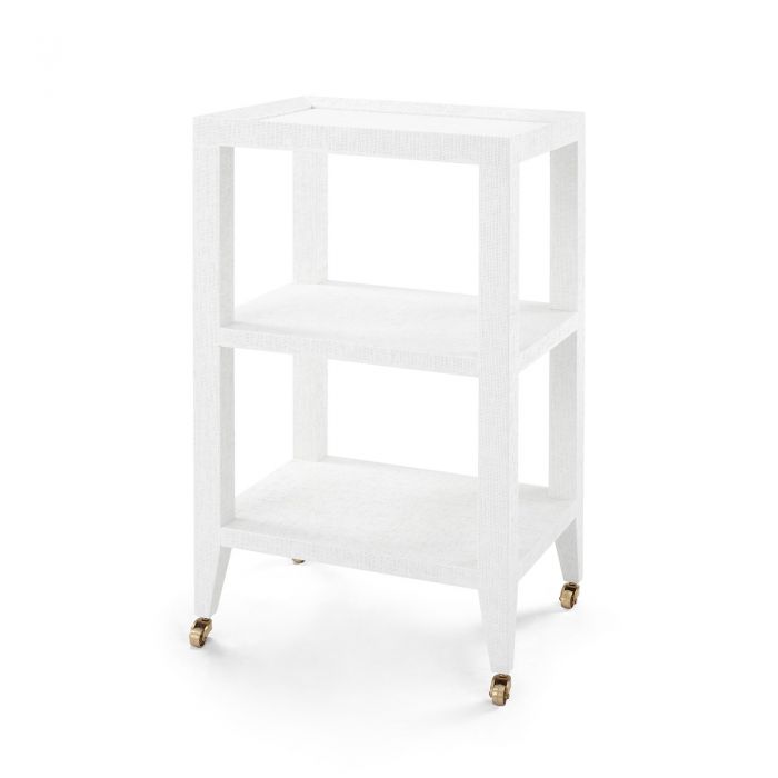 Lacquered Grasscloth Table on Casters | Newport Lamp And Shade | Located in Newport, RI