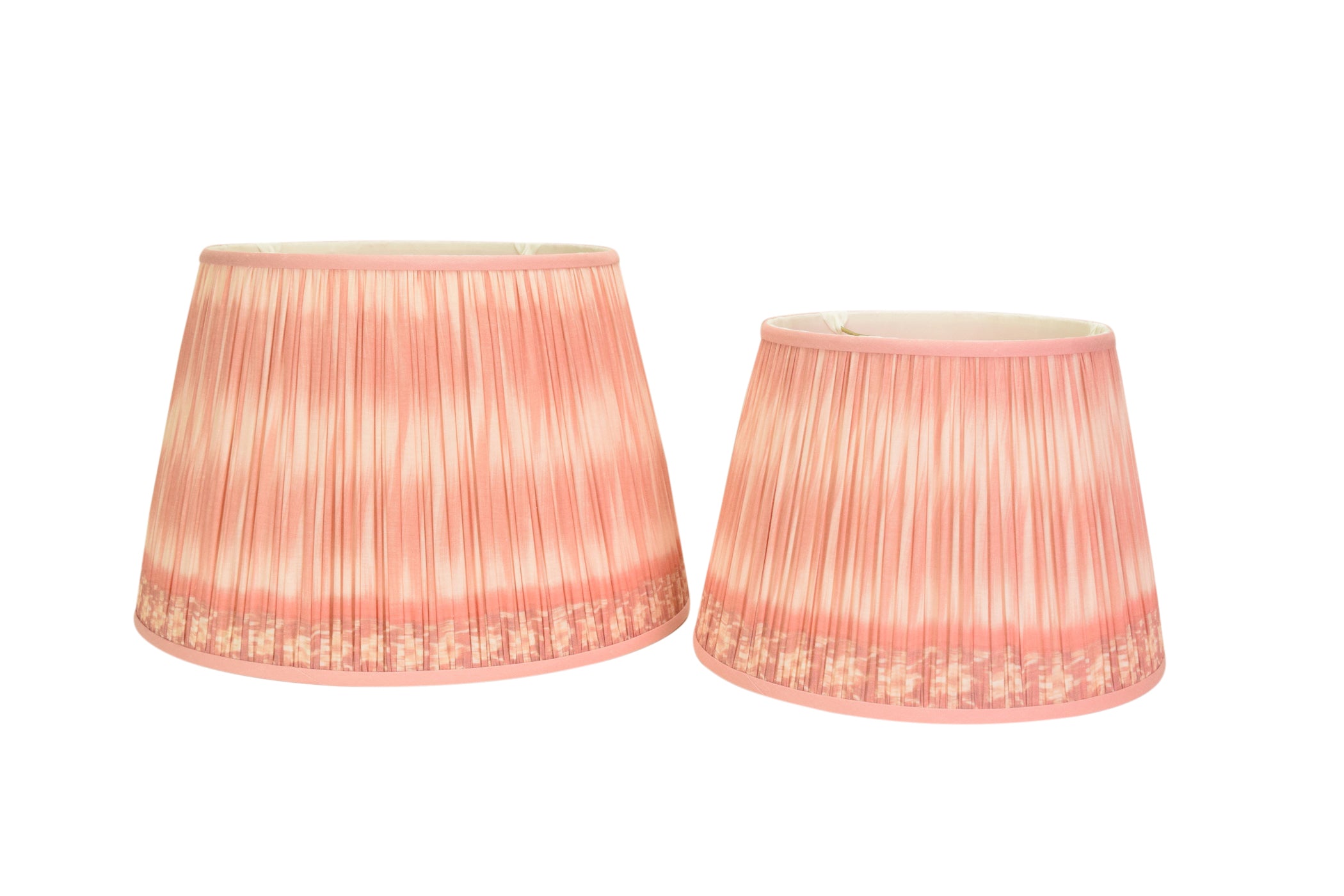 Shirred Ikat Lampshades - Pink | Newport Lamp And Shade | Located in Newport, RI