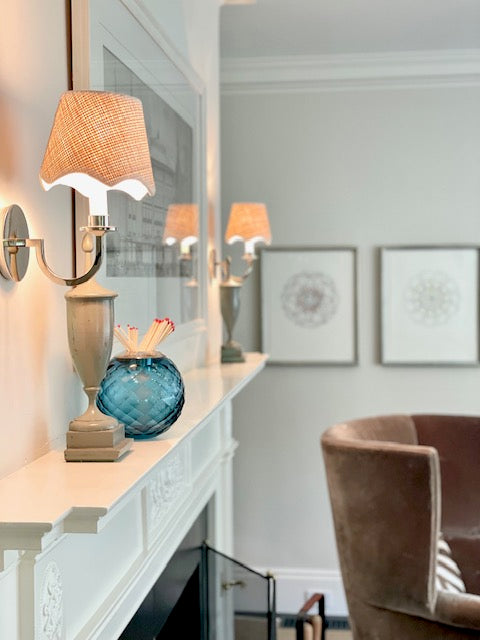 Scalloped Raffia Lampshade | Newport Lamp And Shade | Located in Newport, RI