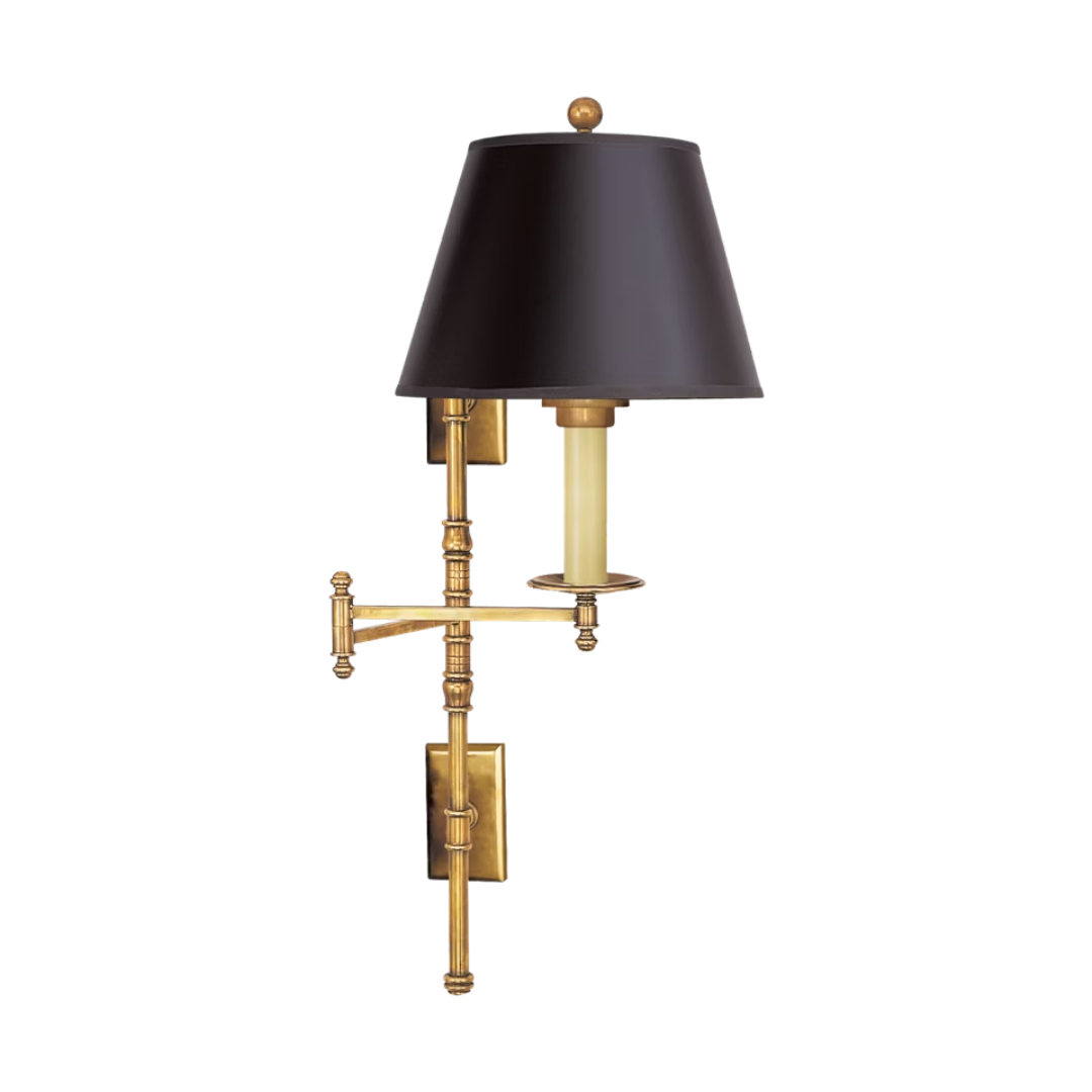 Dorchester Double Backplate Swing Arm Wall Lamp