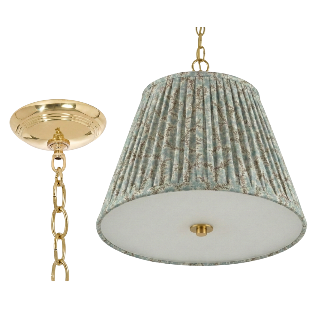 Emlyn Pleated Lampshade Pendant with Customer's Own Material - Newport Lamp & Shade Company