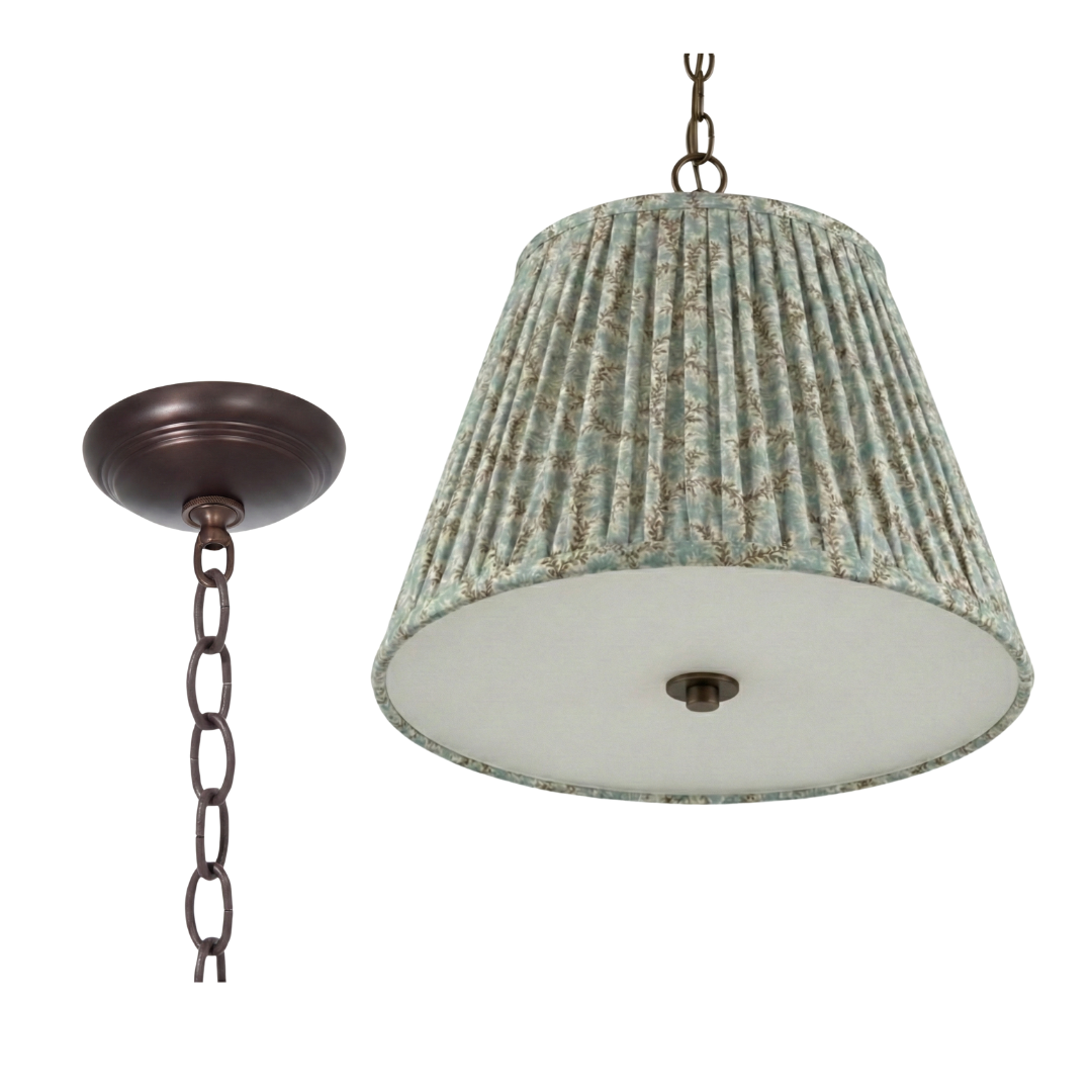 Emlyn Pleated Lampshade Pendant with Customer's Own Material - Newport Lamp & Shade Company