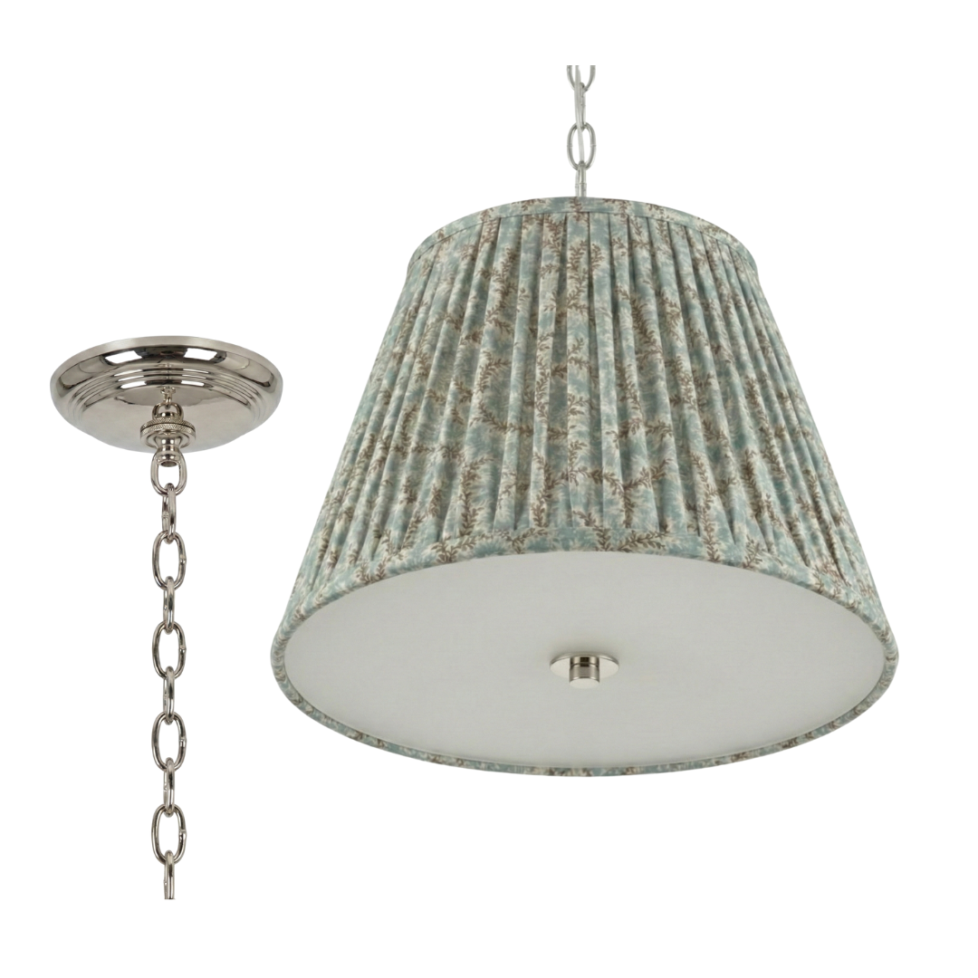 Emlyn Pleated Lampshade Pendant with Customer's Own Material - Newport Lamp & Shade Company