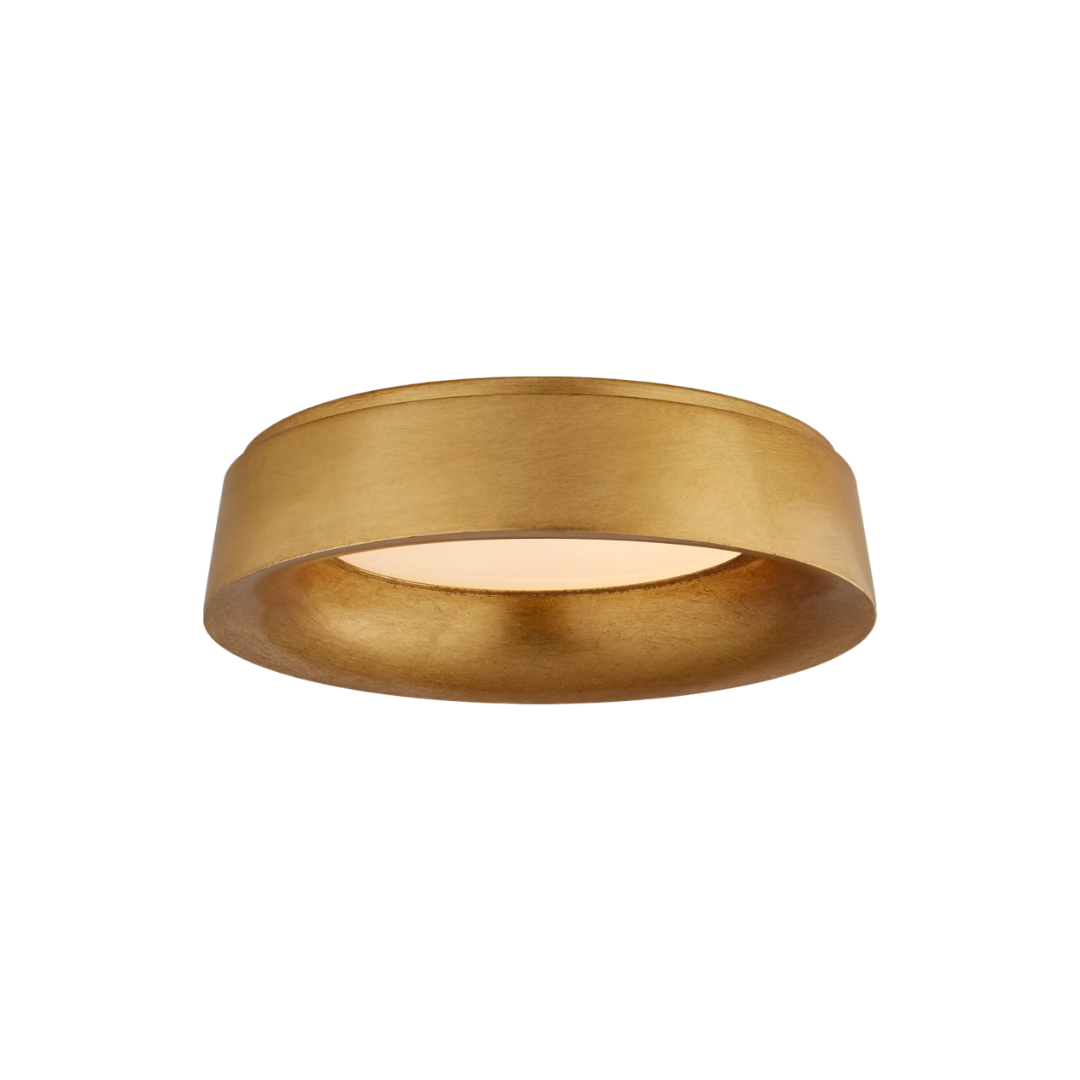 Gold ceiling light fixture on a white background