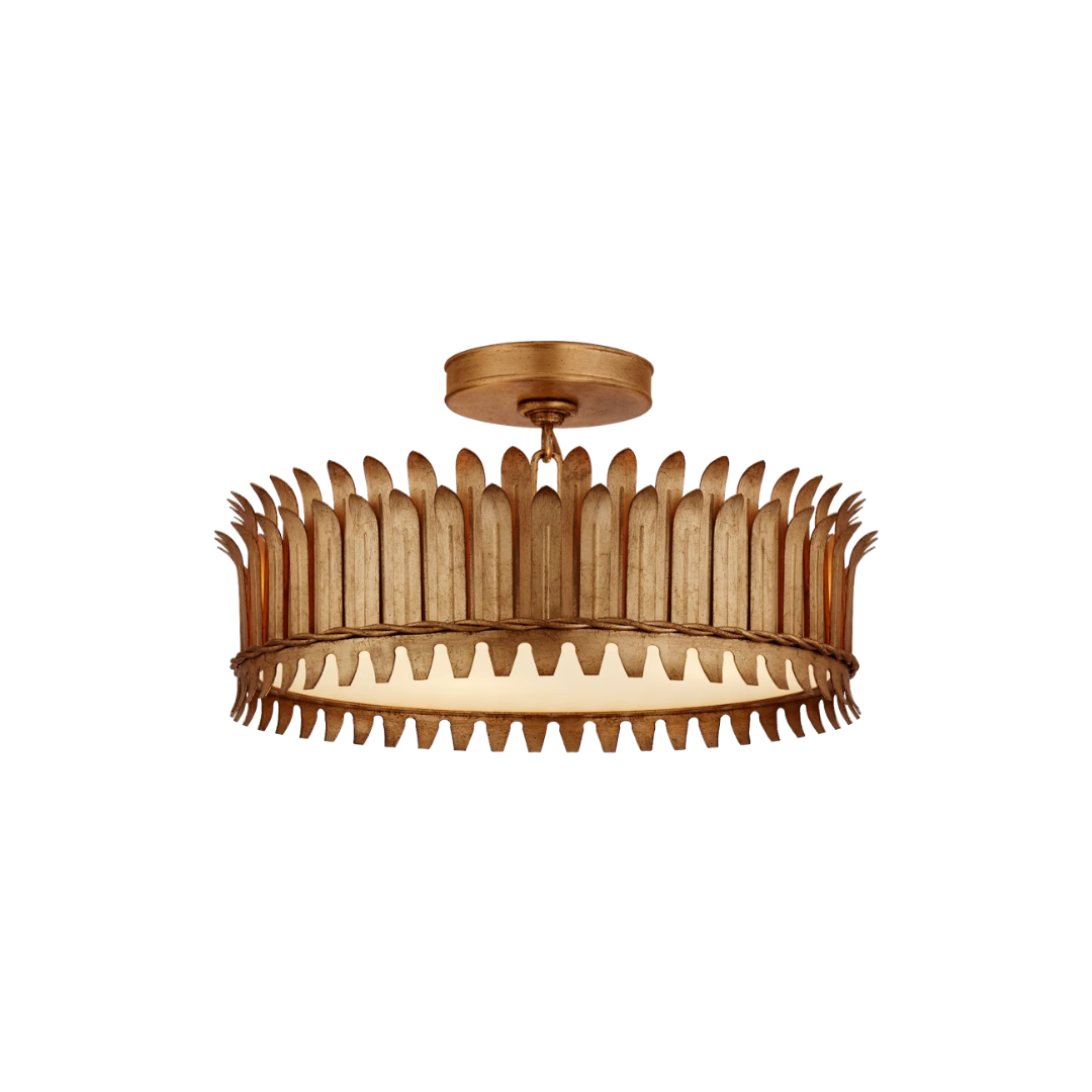 gilded ceiling light fixture on a white background