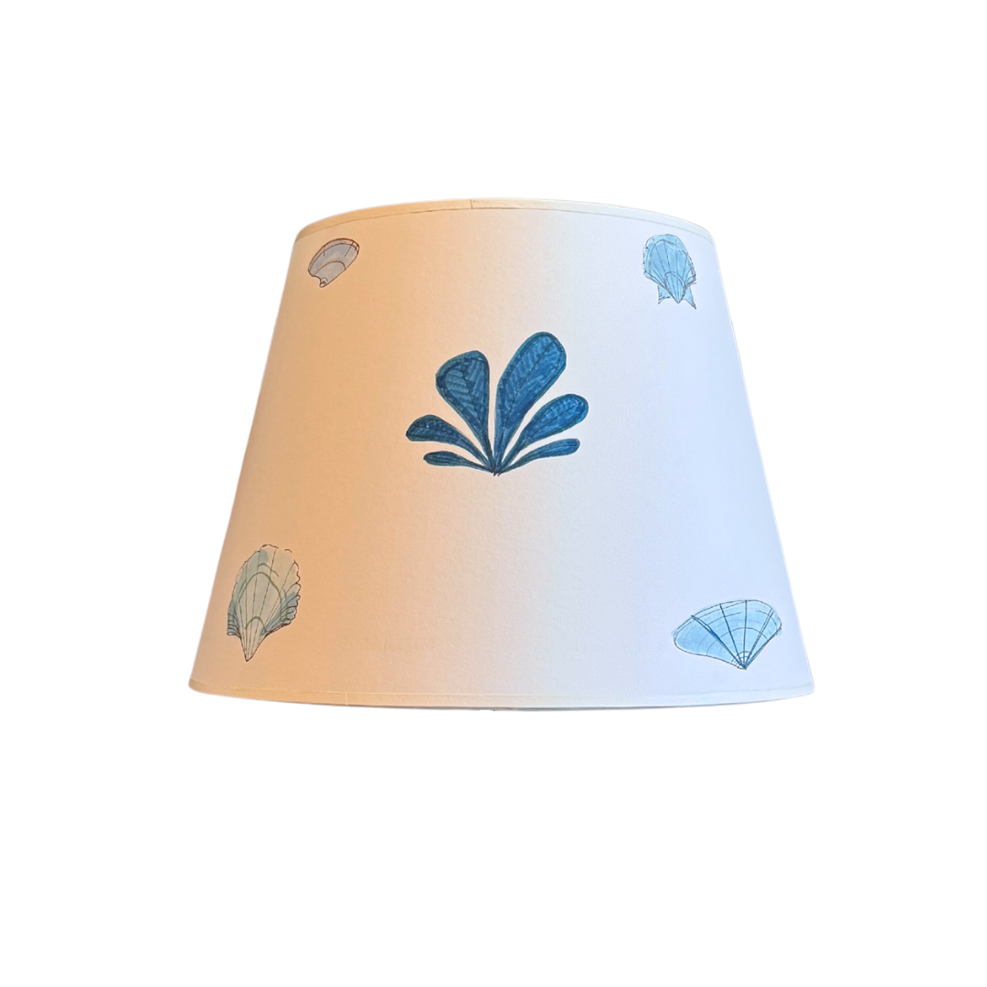 Lampshade with decorative patterns on a white background
