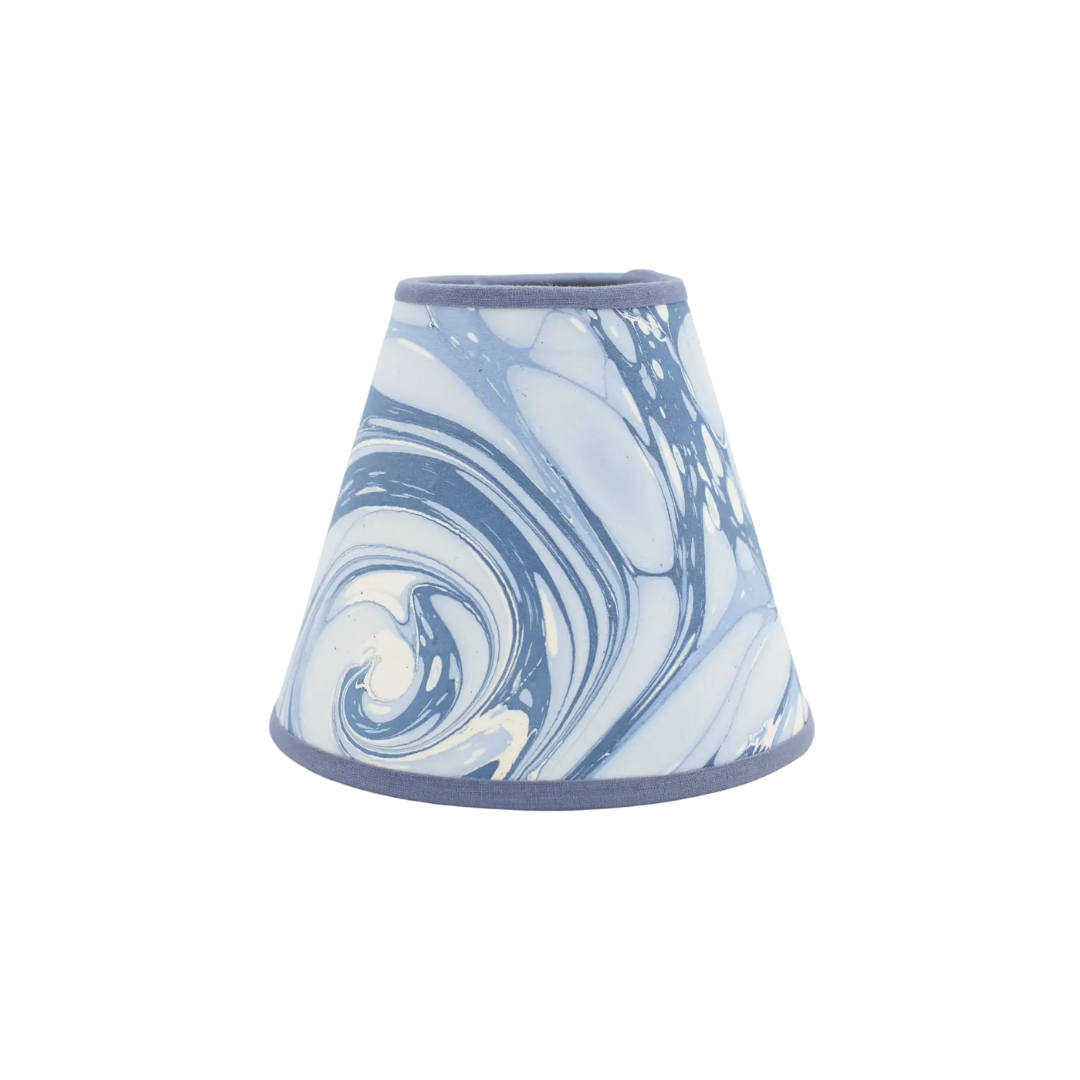 6 inch Marbled Paper Lampshade in Blue