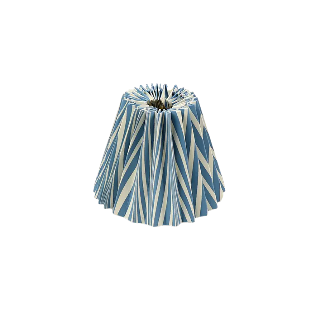 7" Hand-Marbelized Paper Lampshade in Blue Banyan - Newport Lamp & Shade Company