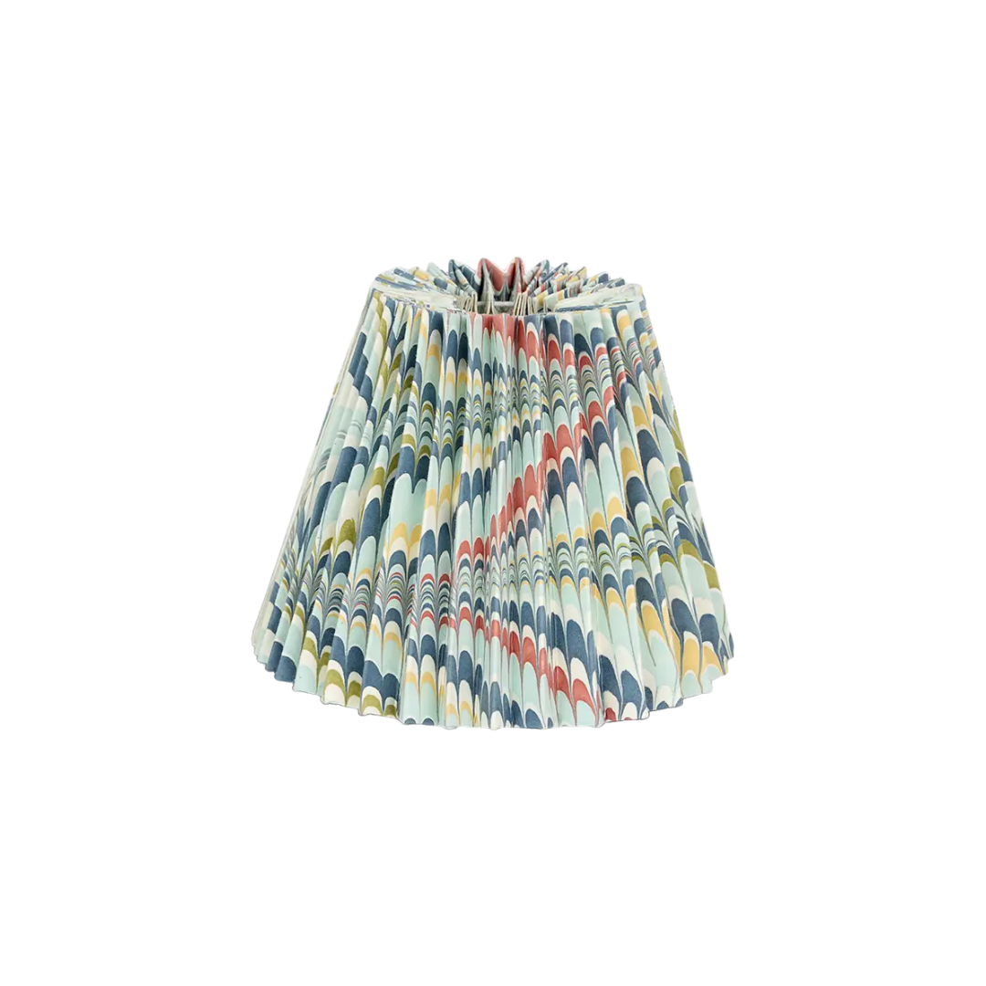 7" Hand-Marbelized Paper Lampshade in Ocean Mountain - Newport Lamp & Shade Company