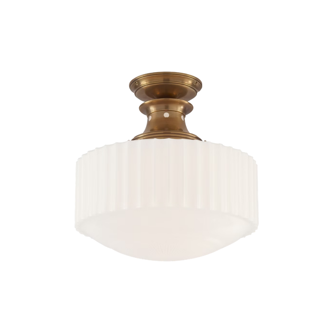 Milton Road Flushmount in Hand-Rubbed Antique Brass by Visual Comfort LAST CALL