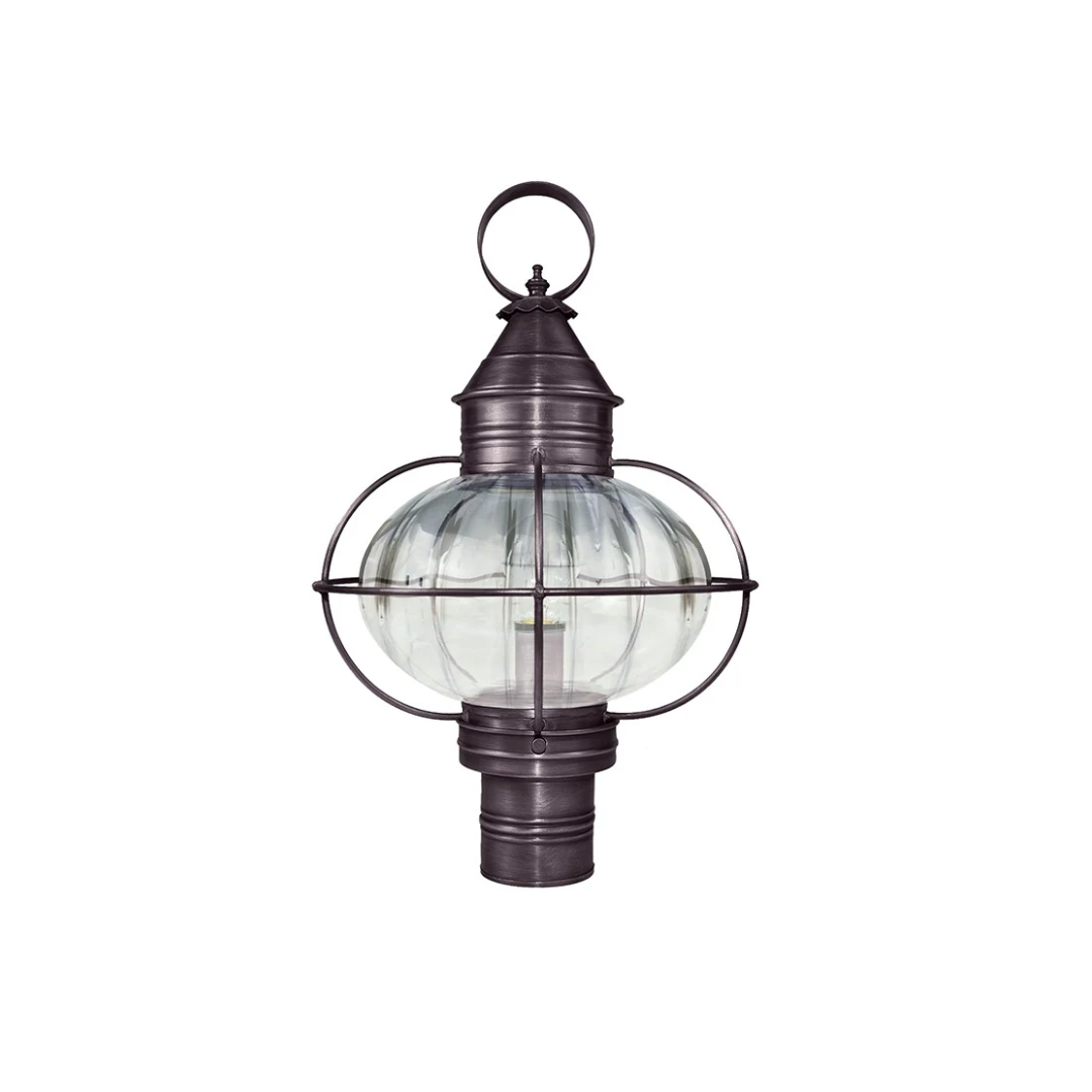 Concord Caged Onion Post Light 2543 in Dark Brass by Northeast Lantern - Newport Lamp & Shade Company