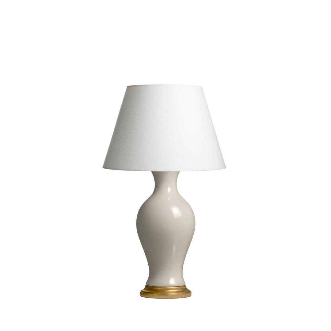 Sadie Ceramic Table Lamp in Bone - Newport Lamp & Shade Company