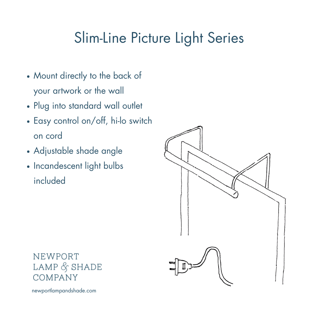 Slim-Line Picture Light in Satin Brass