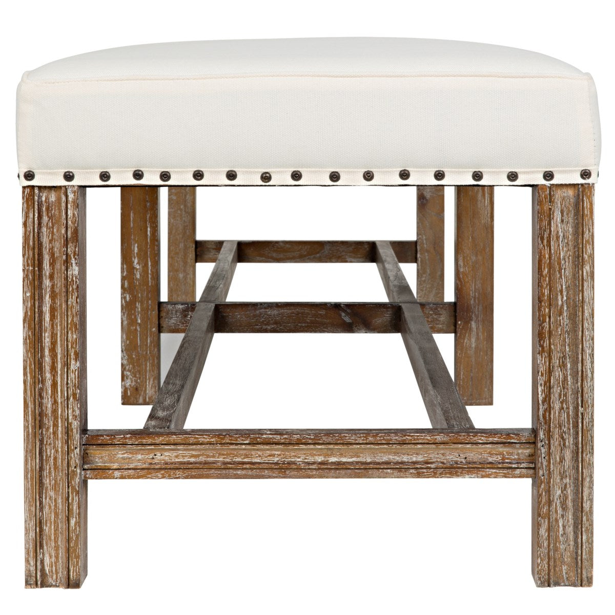 Upholstered Linen Bench | Newport Lamp And Shade | Located in Newport, RI