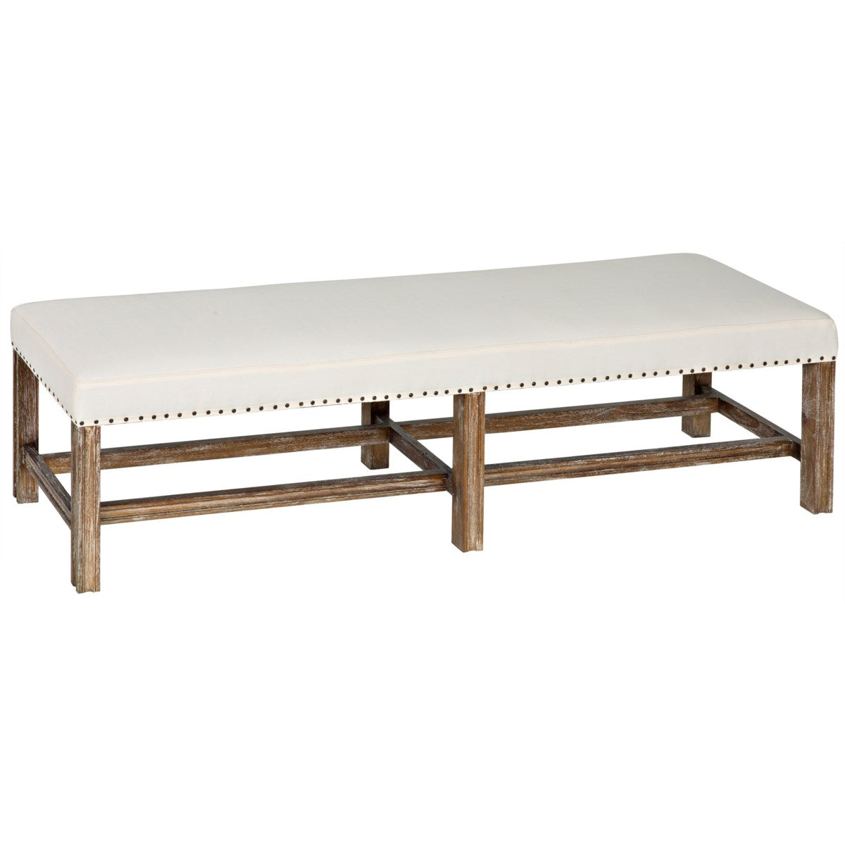 Upholstered Linen Bench | Newport Lamp And Shade | Located in Newport, RI