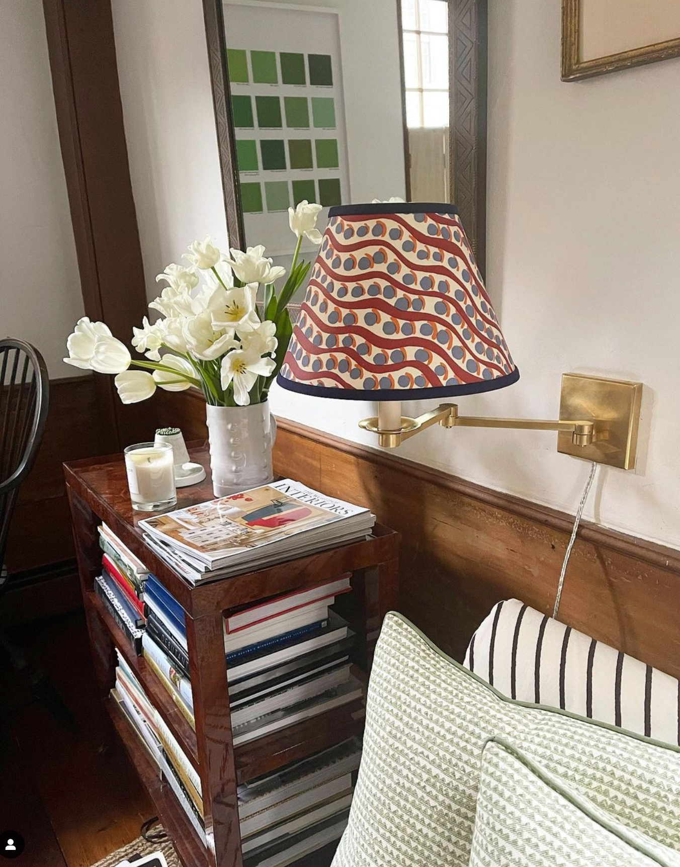 Swing Arm Wall Light in Natural Brass Finish | Newport Lamp And Shade | Located in Newport, RI