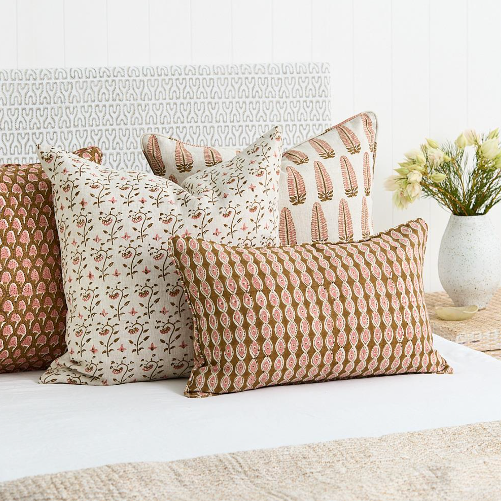 Akola Musk Linen Cushion 22" x 22"  | Newport Lamp And Shade | Located in Newport, RI