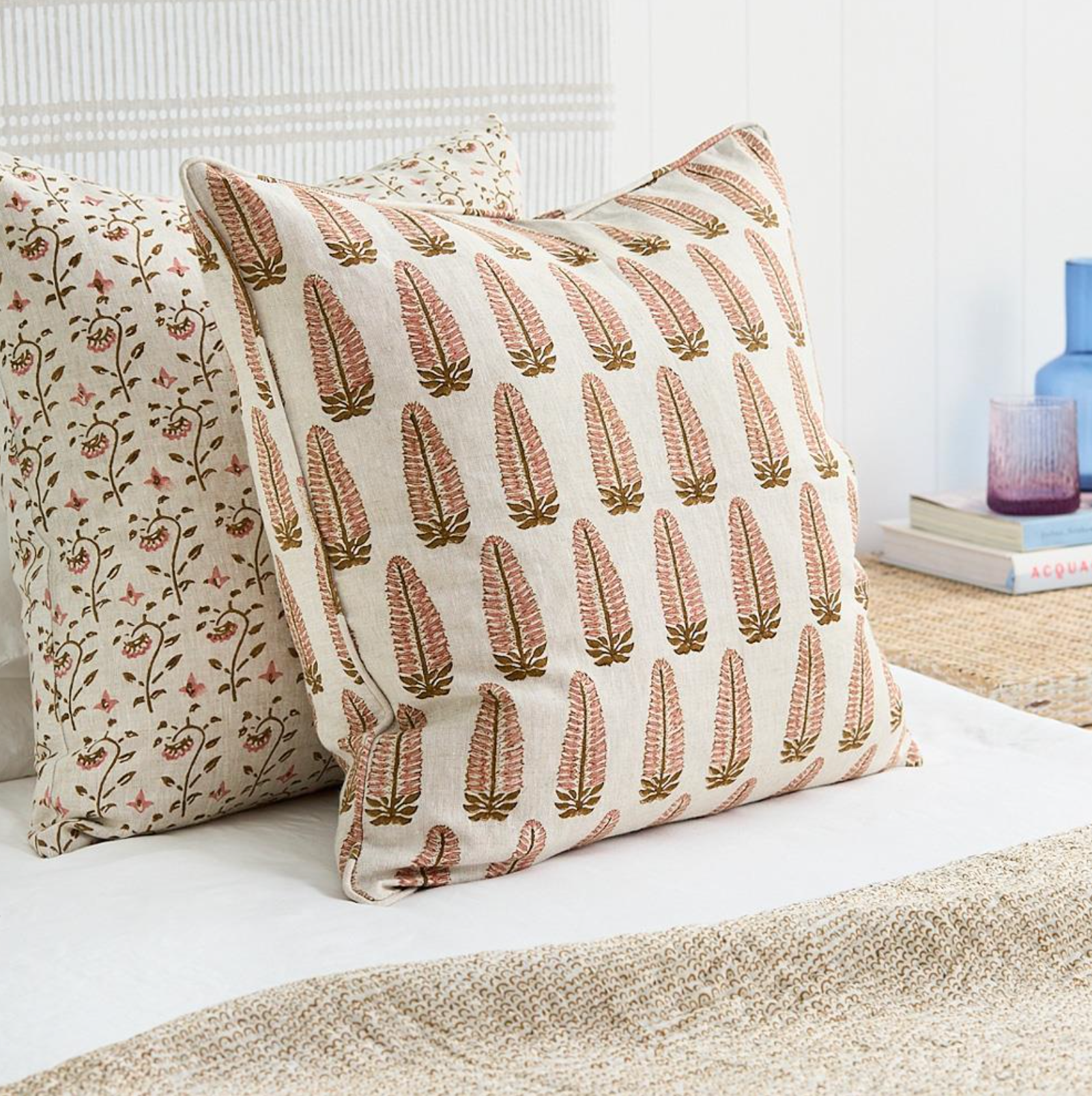 Akola Musk Linen Cushion 22" x 22"  | Newport Lamp And Shade | Located in Newport, RI