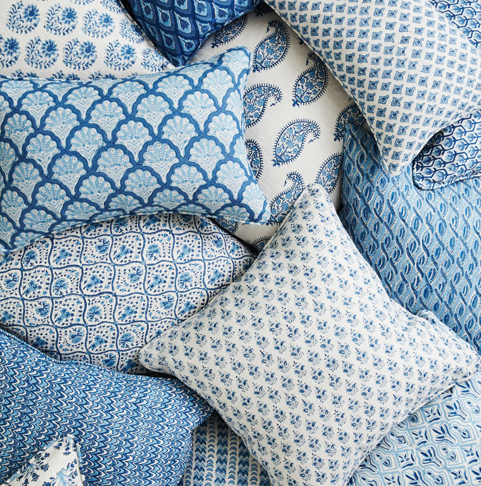 Cefalu Riviera Linen Cushion 20" x 20" | Newport Lamp And Shade | Located in Newport, RI