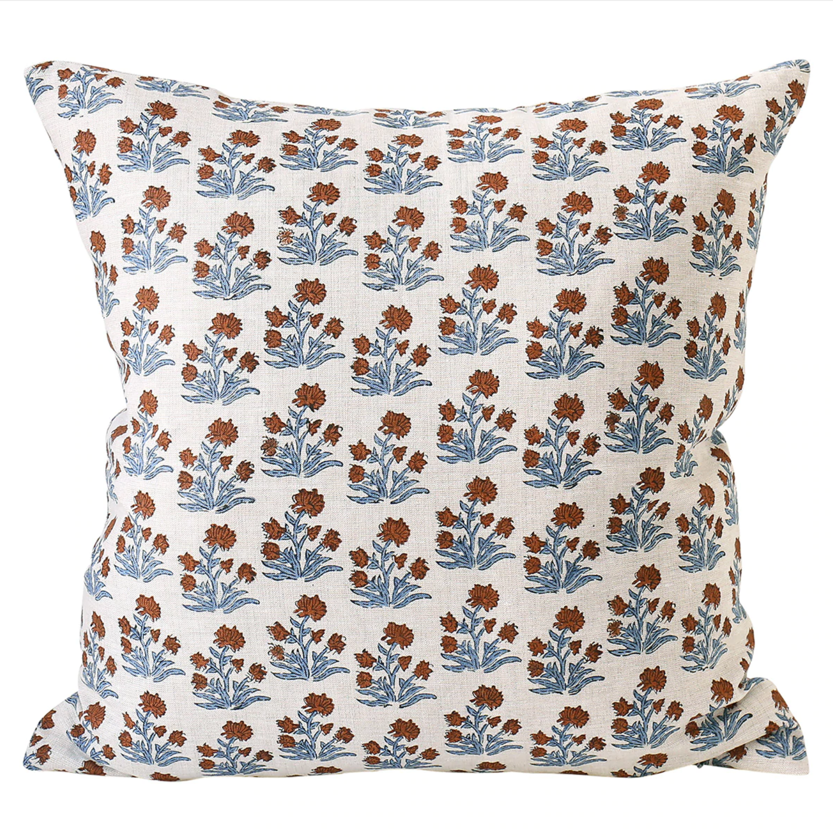 Chennai Winter Bloom Linen Cushion 20" x 20" | Newport Lamp And Shade | Located in Newport, RI