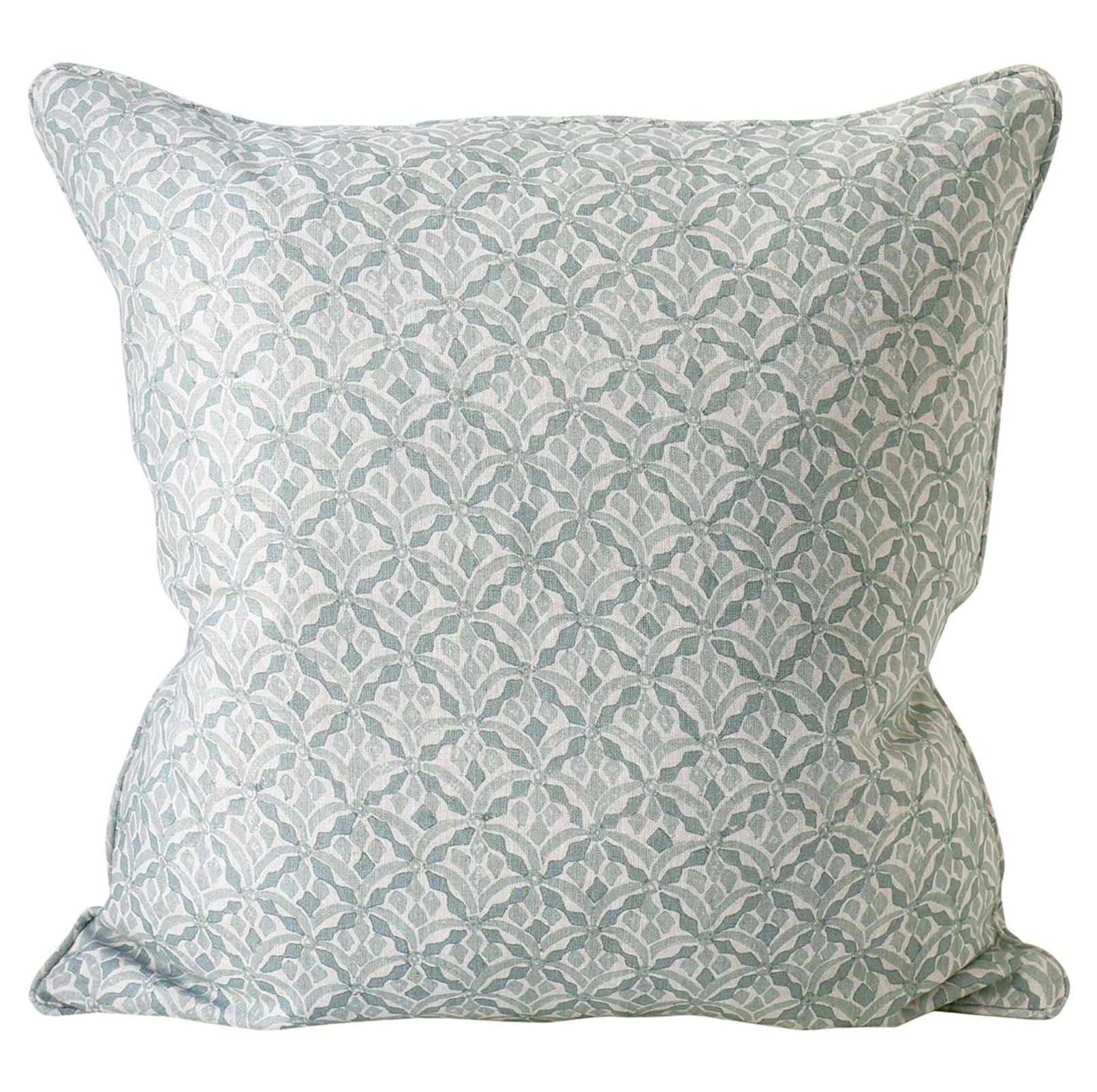 Positano Celadon Linen Cushion 22" x 22" | Newport Lamp And Shade | Located in Newport, RI