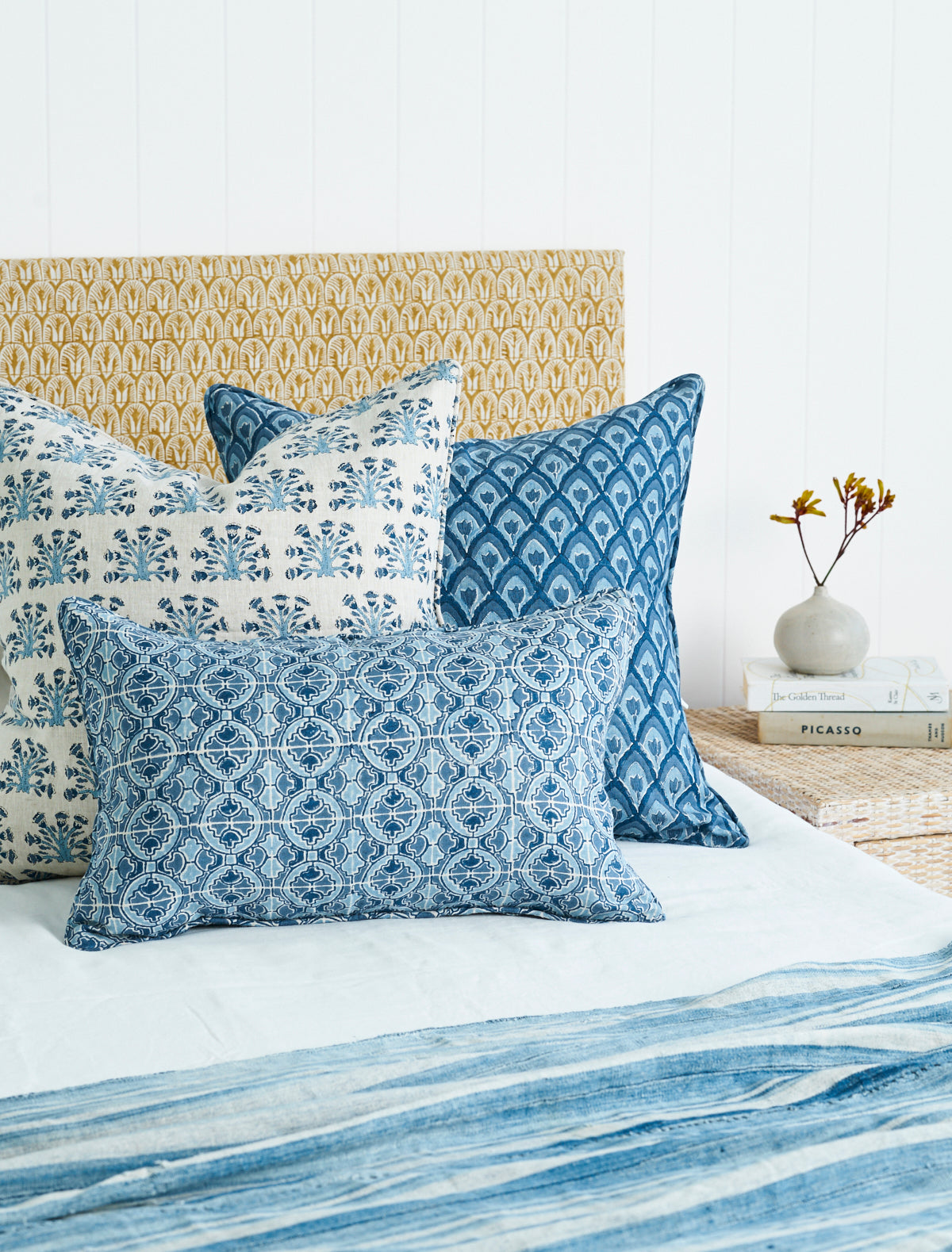 Samode Riviera Linen Cushion 20" x 20" | Newport Lamp And Shade | Located in Newport, RI