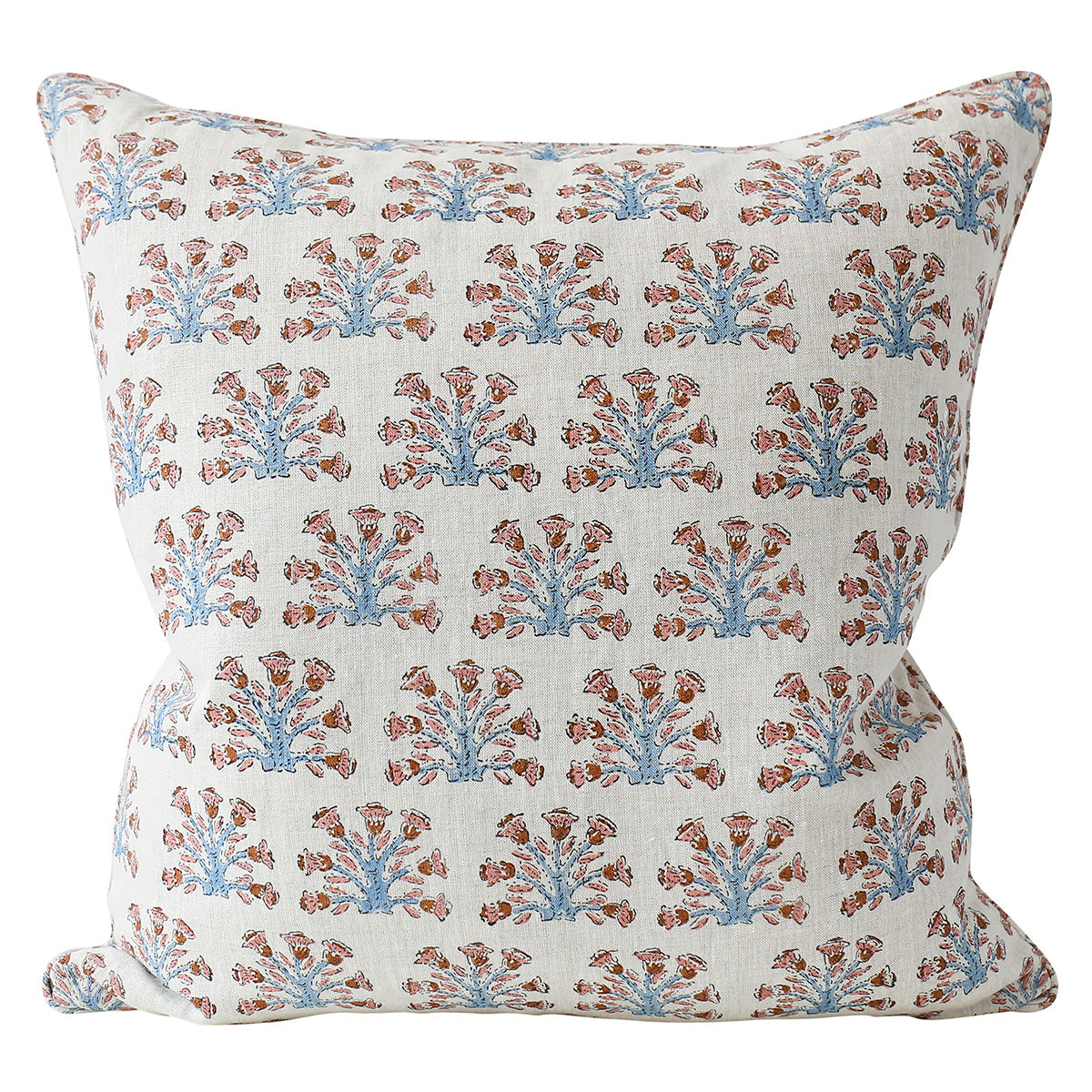 Samode Winter Bloom Linen Cushion 22" x 22" | Newport Lamp And Shade | Located in Newport, RI