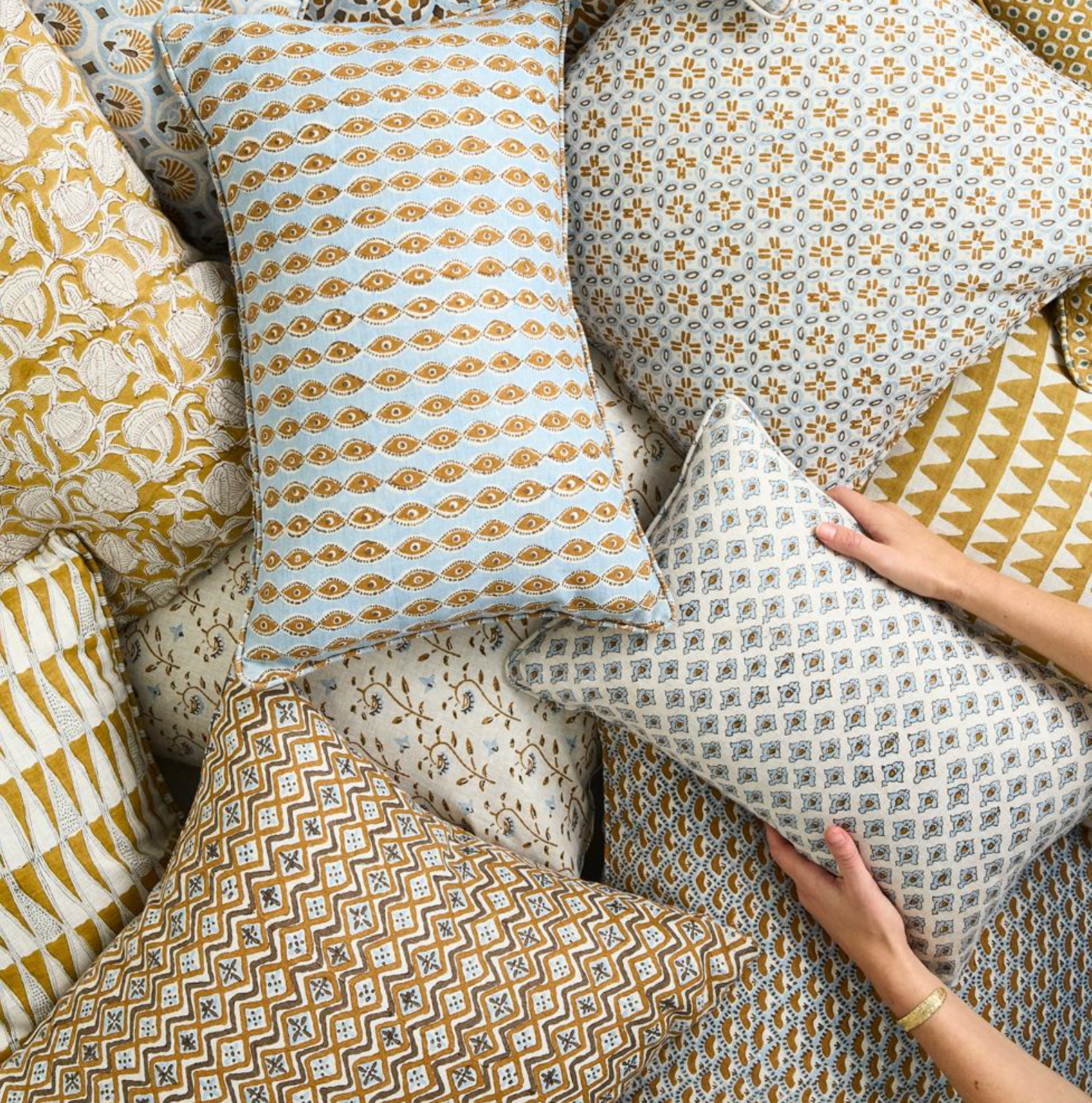 Sardinia Sahara Linen Cushion 20" x 20" | Newport Lamp And Shade | Located in Newport, RI