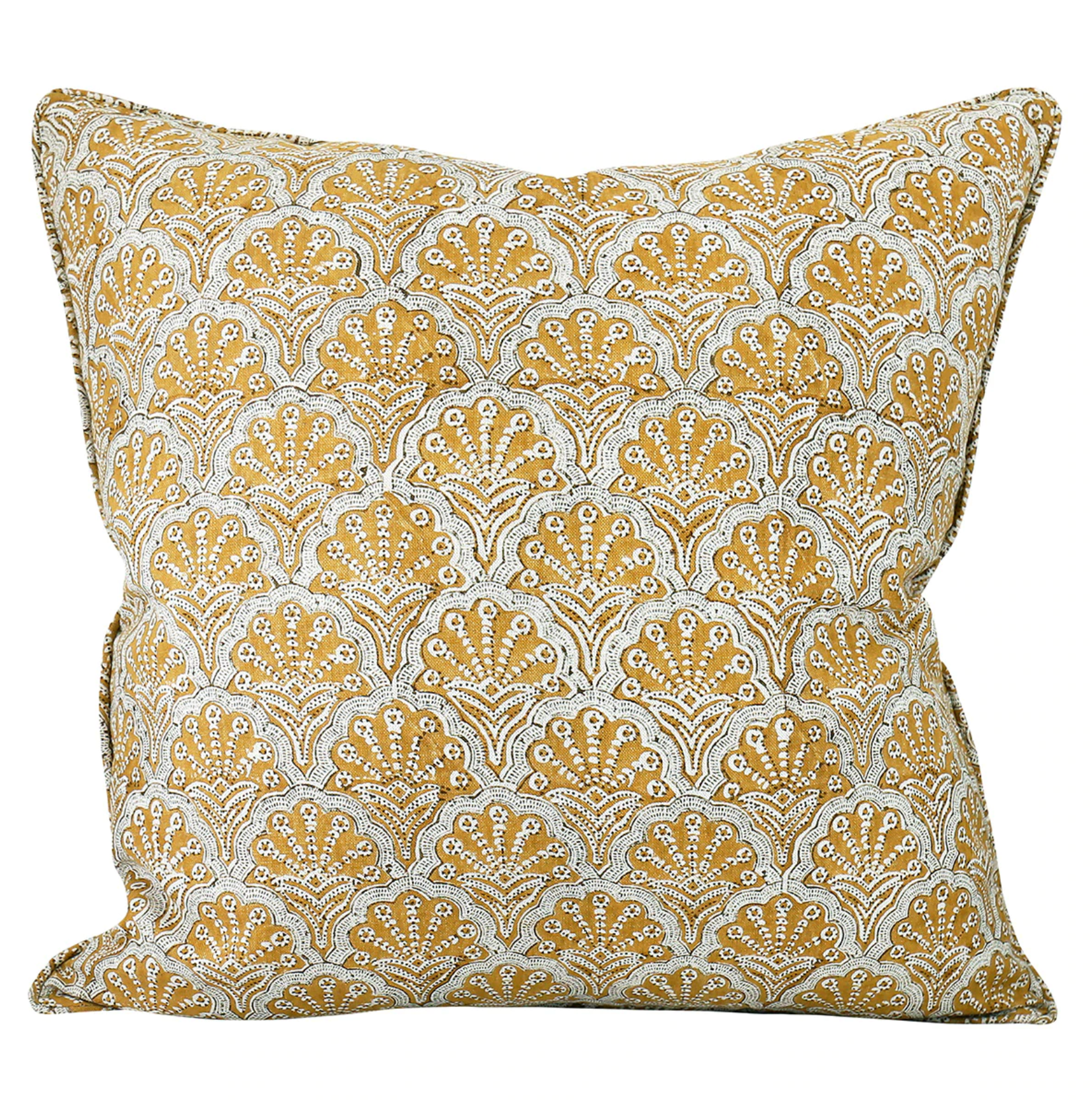 St. Tropez Saffron Linen Cushion 20" x 20" | Newport Lamp And Shade | Located in Newport, RI