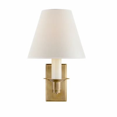 Small Swing Arm Wall Light in Natural Brass Finish | Newport Lamp And Shade | Located in Newport, RI