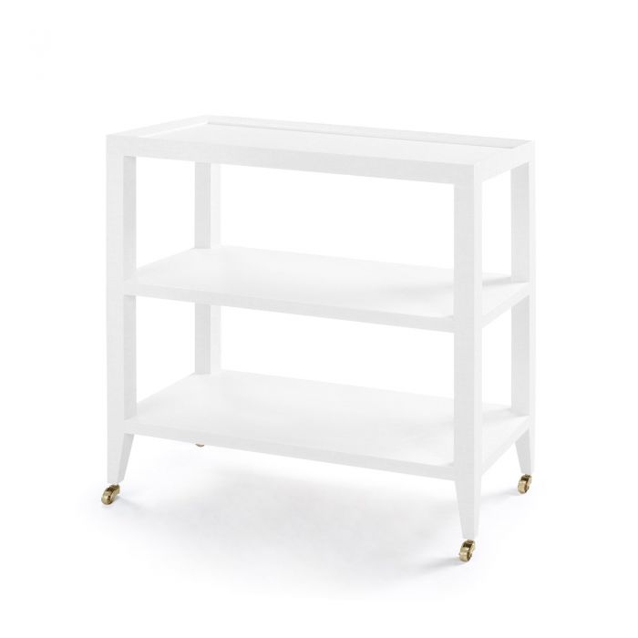 Lacquered Grasscloth Table on Casters | Newport Lamp And Shade | Located in Newport, RI
