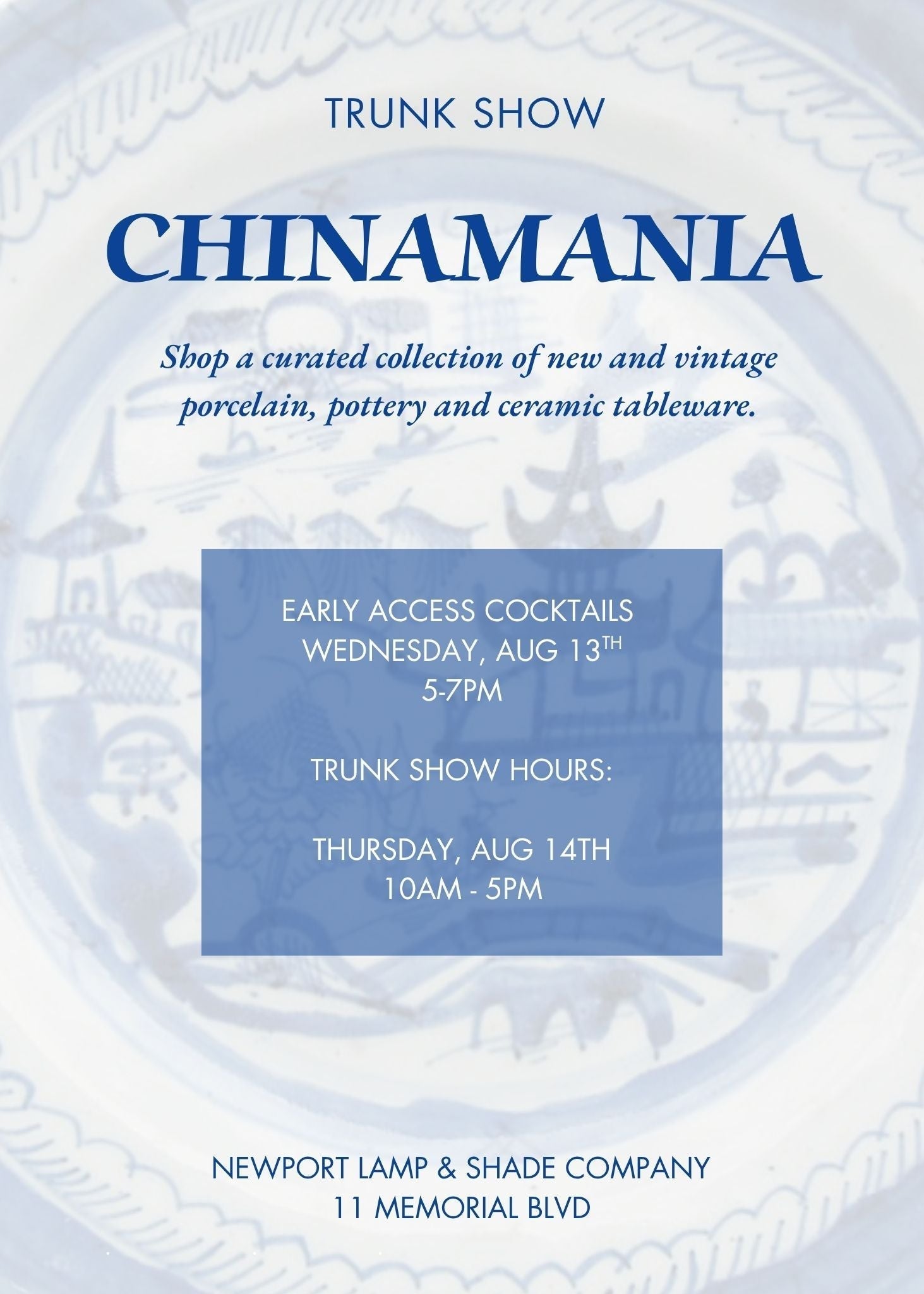 Save-The-Date: Chinamania Trunk Show