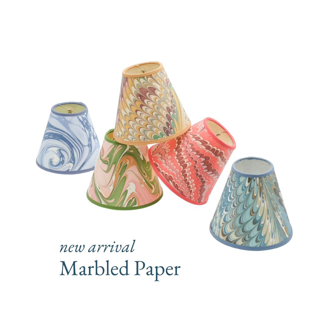 Marbled Paper Lampshades for Thoughtful, Luxury Interiors