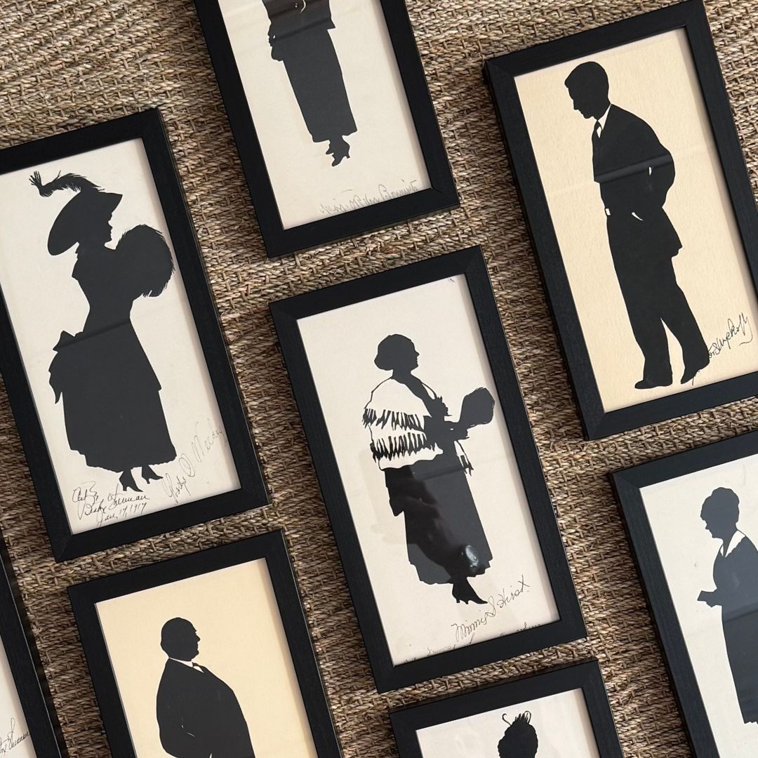 Set of Nine Silhouettes of Socialites I by Beatrix Sherman