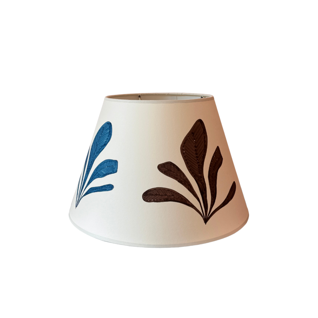 12" Blue & Brown Coral Lampshade by Lia Burke Libaire