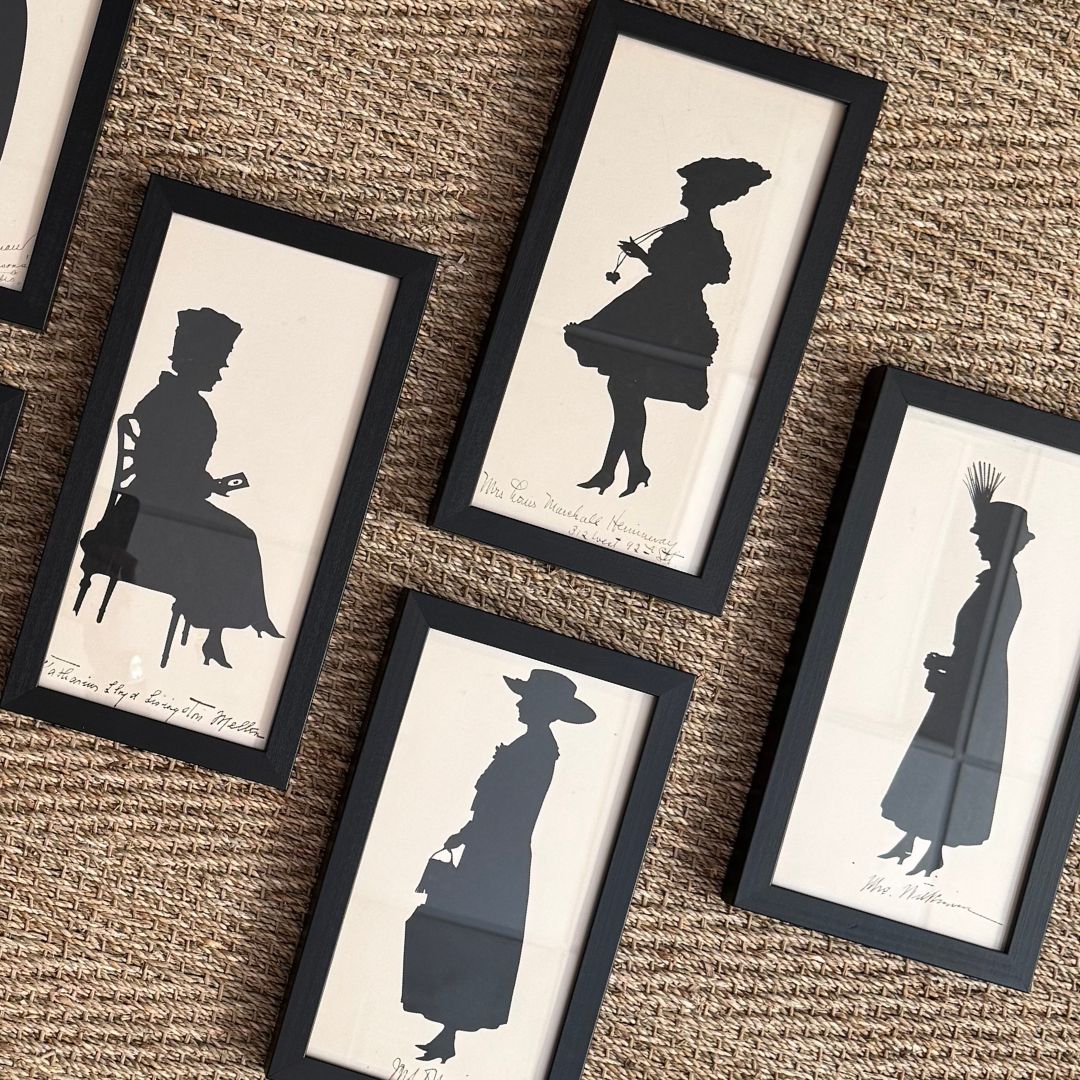 Set of Seven Silhouettes of Socialites II by Beatrix Sherman