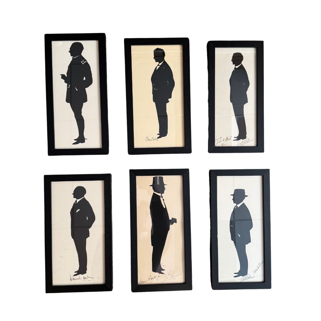 Set of Six Silhouettes of Notable Politicians by Beatrix Sherman