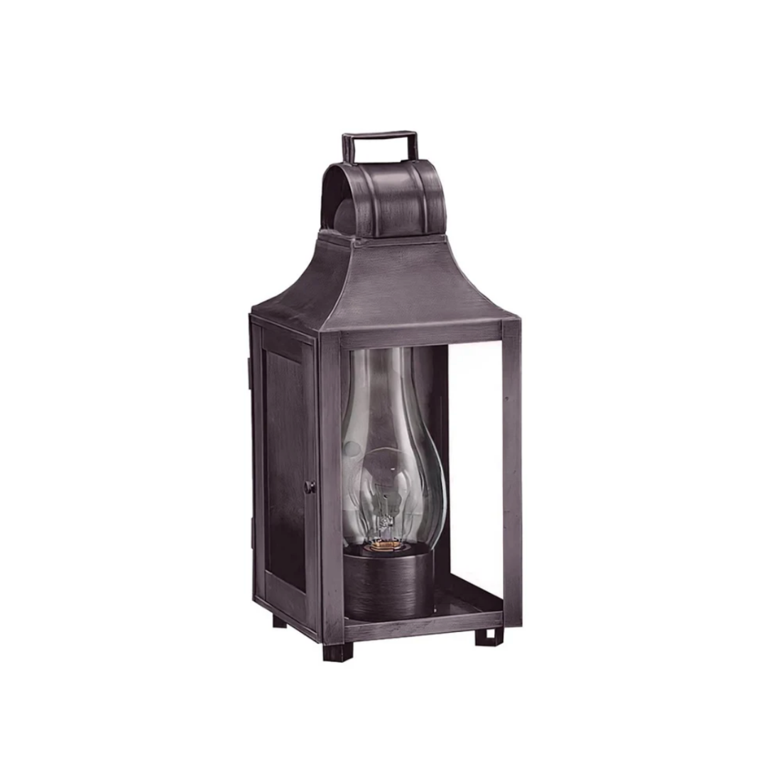 Livery 9031 in Dark Brass with Chimney and Clear Glass by Northeast Lantern - Newport Lamp & Shade Company
