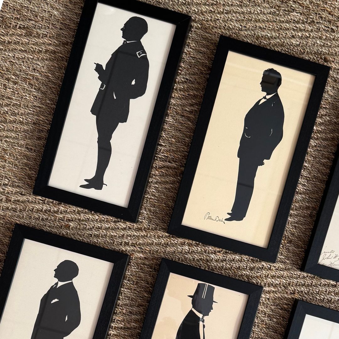 Set of Six Silhouettes of Notable Politicians by Beatrix Sherman