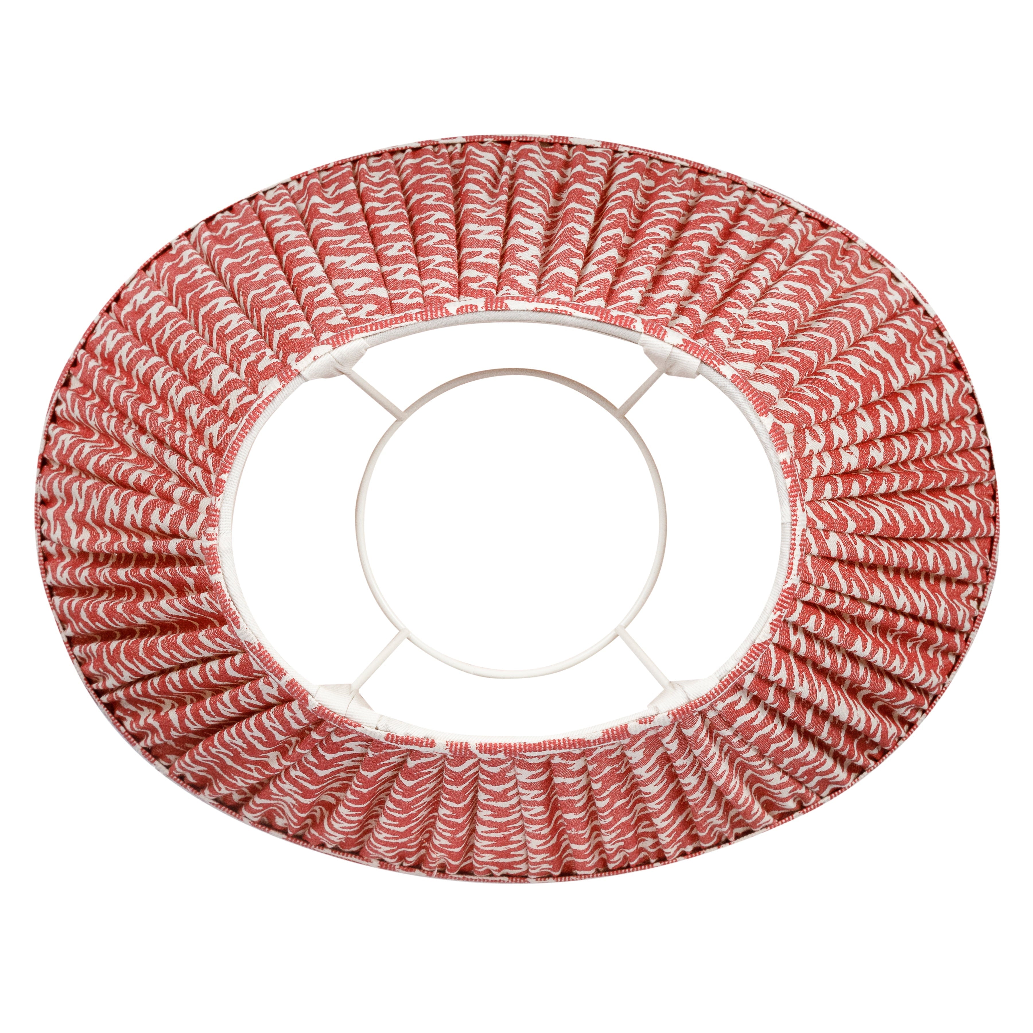 Oval Fermoie Lampshade - Rabanna in Red | Newport Lamp And Shade | Located in Newport, RI