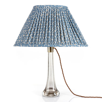 Oval Fermoie Lampshade - Rabanna in Blue | Newport Lamp And Shade | Located in Newport, RI