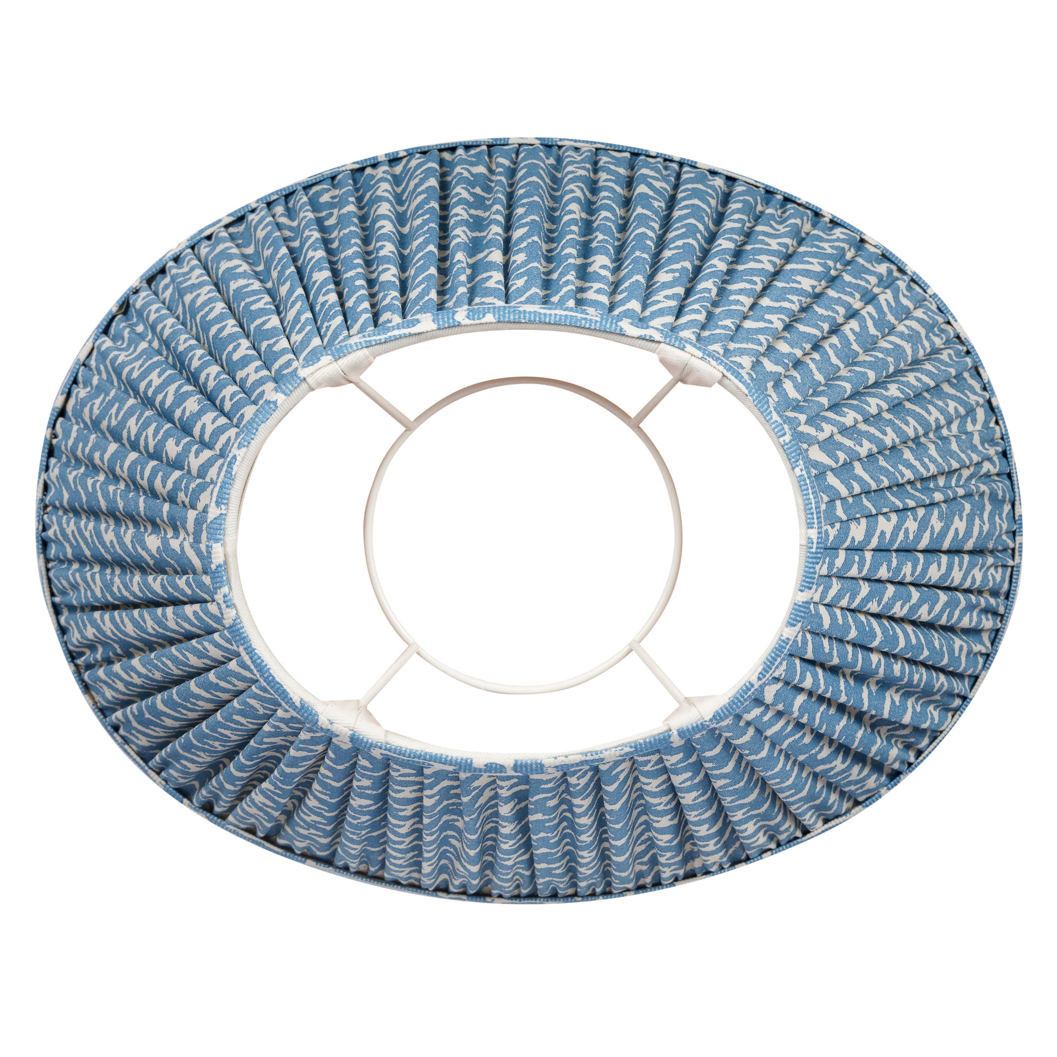 Oval Fermoie Lampshade - Rabanna in Blue | Newport Lamp And Shade | Located in Newport, RI