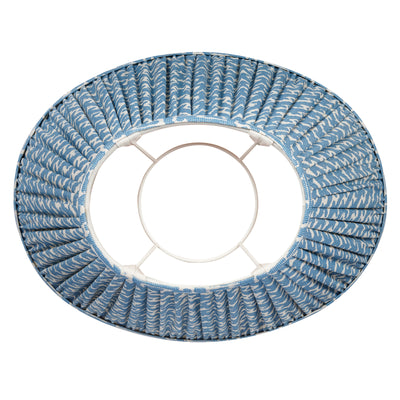 Oval Fermoie Lampshade - Rabanna in Blue | Newport Lamp And Shade | Located in Newport, RI