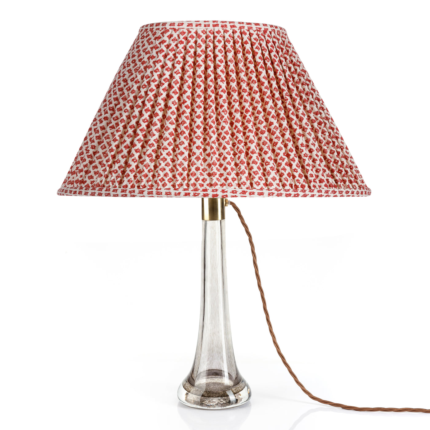 Oval Fermoie Lampshade - Marden in Red | Newport Lamp And Shade | Located in Newport, RI