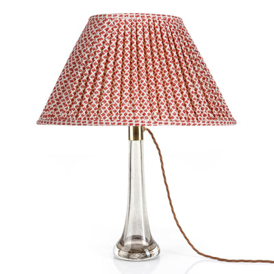 Oval Fermoie Lampshade - Marden in Red | Newport Lamp And Shade | Located in Newport, RI