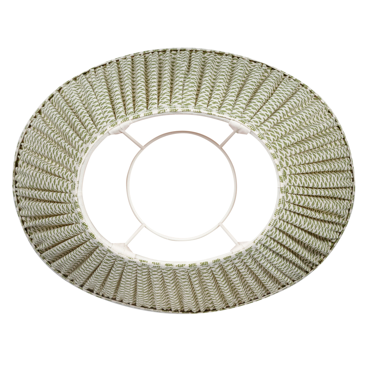 14" Oval Fermoie Lampshade - Marden in Green | Newport Lamp And Shade | Located in Newport, RI