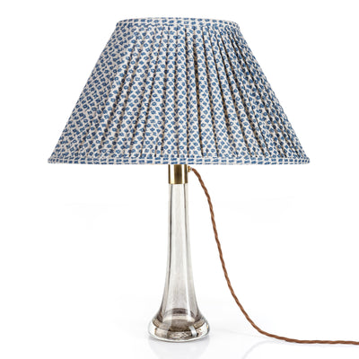 Oval Fermoie Lampshade - Marden in Blue | Newport Lamp And Shade | Located in Newport, RI