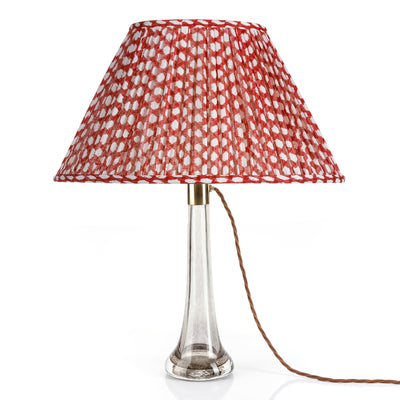 Oval Fermoie Lampshade - Wicker in Red | Newport Lamp And Shade | Located in Newport, RI