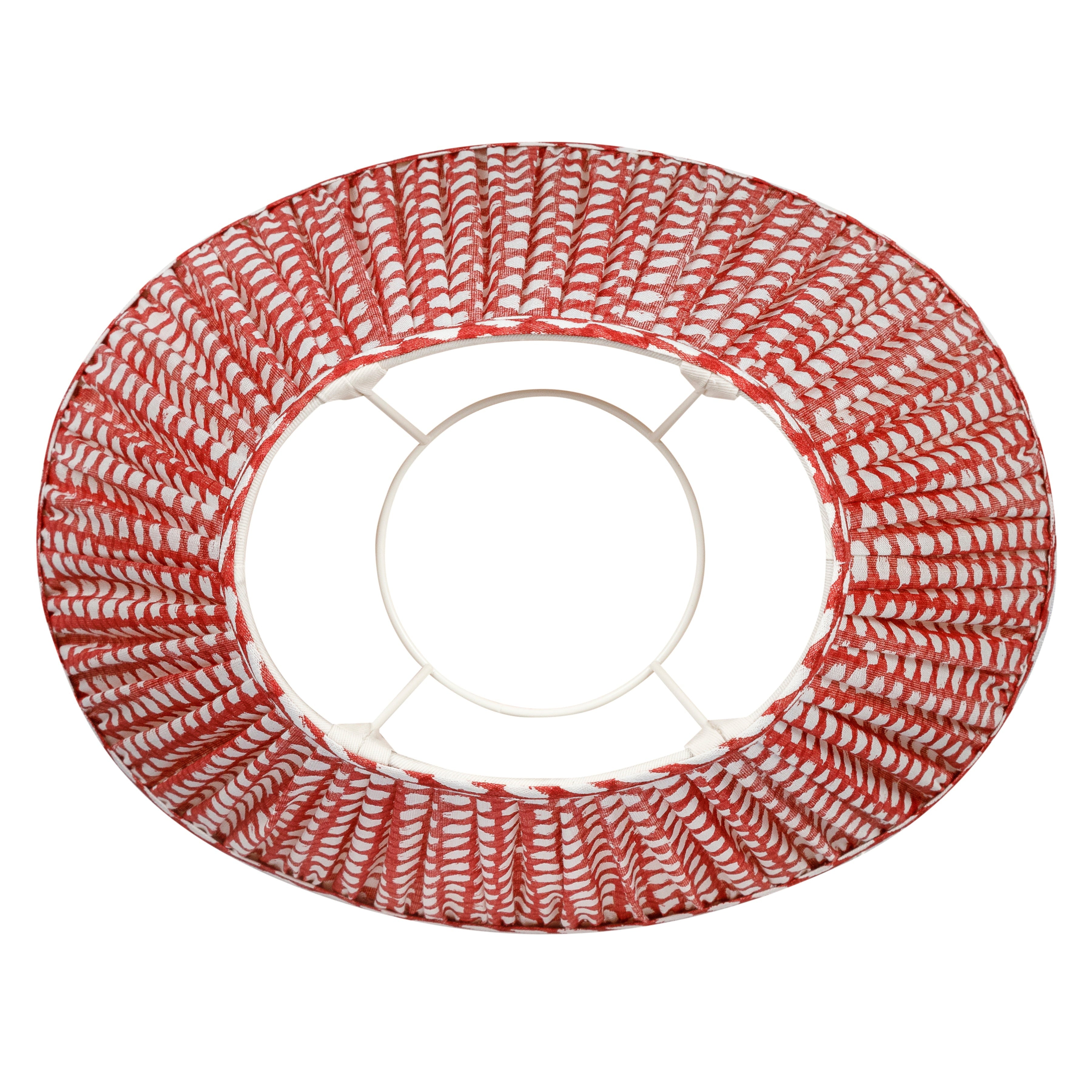 Oval Fermoie Lampshade - Wicker in Red | Newport Lamp And Shade | Located in Newport, RI